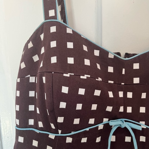 Brown Square Polka Dot R&K Originals Dress Size 14 - Picture 2 of 12